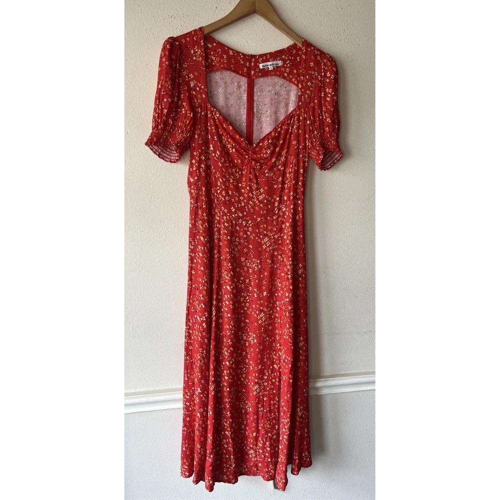 REFORMATION Lacey Smocked Sleeve Dress In Baila Sz. 8 Floral Cottage Core Preppy